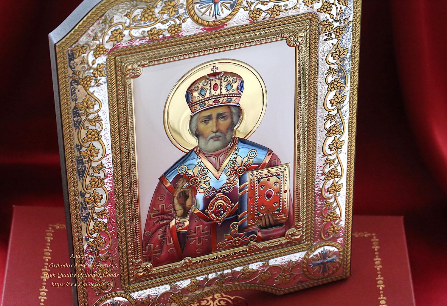 Orthodox silver Icon - The Saint Nicholas wonderworker - Image 4