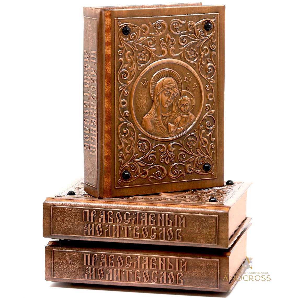 Hard Copper Cover and varnished, Prayer Book, Kazan Icon of the Mother of God, Ancient Ornament, handycraft. Gift Edition, Orthodox - Image 2