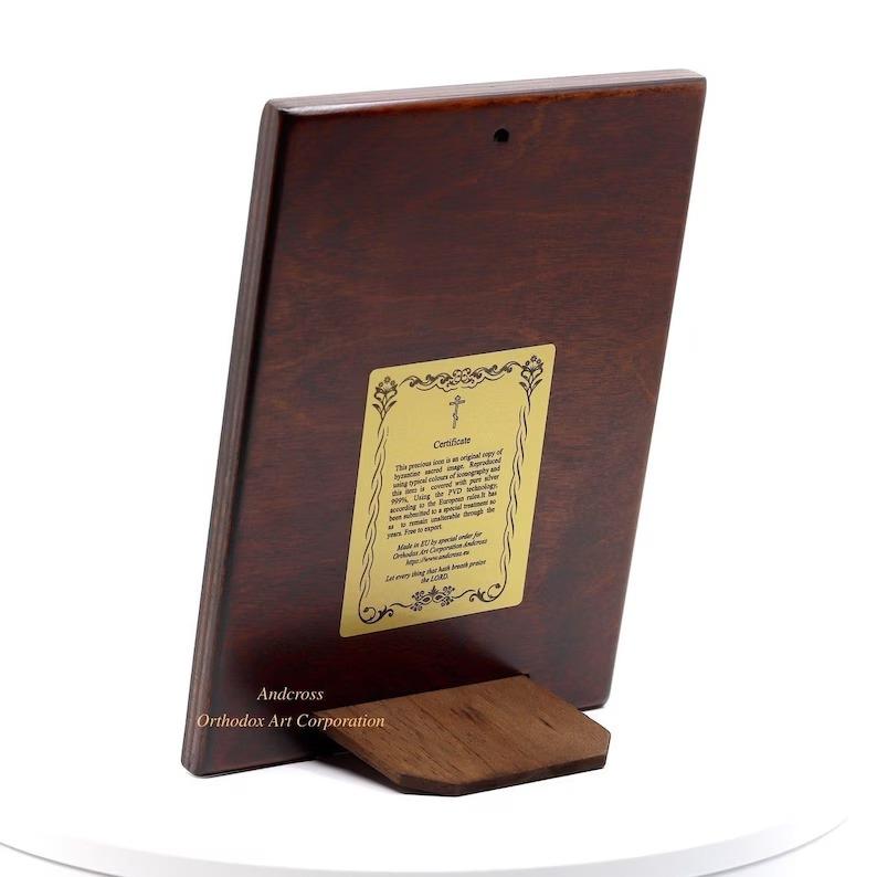 The Saint Spyridon Bishop of Trimythous Silver Icon and Filakto Christian Orthodox icon, Handmade, Gift box. B409 - Image 5