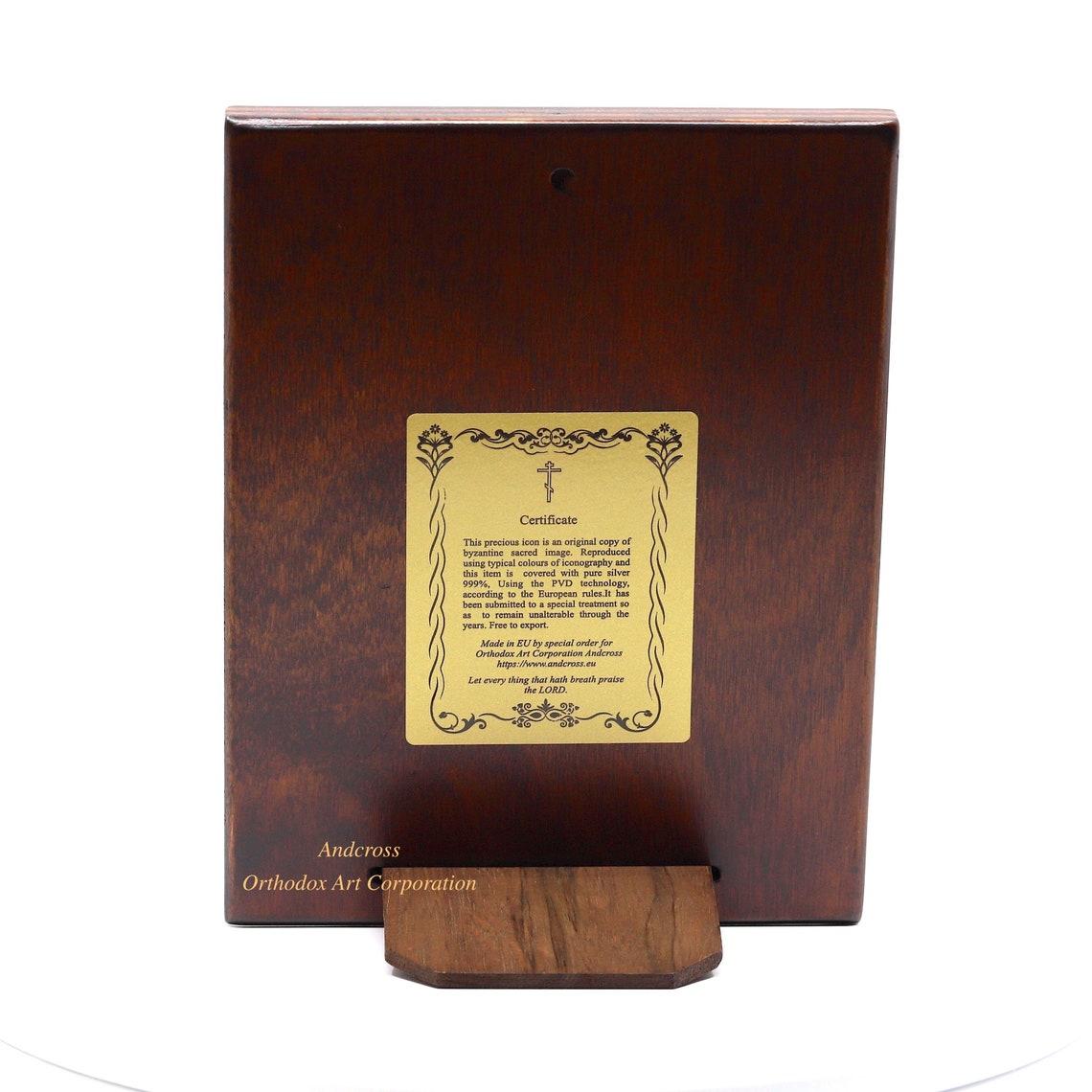 Theotokos of Kazan, Our Lady of Kazan, Christian Orthodox Icon, Wood and Silver Plated 999, Gift box, Handmade. B159 - Image 4