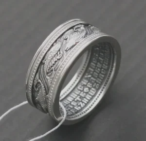 Handcrafted Eastern Orthodox Wide Silver 925 Ring – Jesus Fish – Old Slavonic Prayer – Authentic Men's Christian Jewelry - Image 2