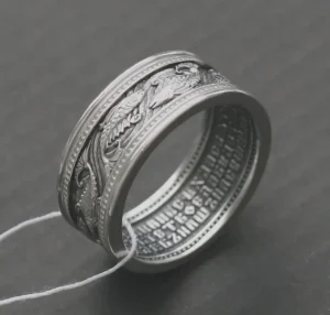 Handcrafted Eastern Orthodox Wide Silver 925 Ring – Jesus Fish – Old Slavonic Prayer – Authentic Men's Christian Jewelry - Image 3