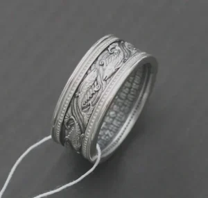 Handcrafted Eastern Orthodox Wide Silver 925 Ring – Jesus Fish – Old Slavonic Prayer – Authentic Men's Christian Jewelry - Image 4