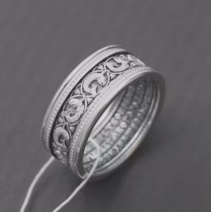 Men's Orthodox Silver 925 Ring – Lord's Prayer – Fish Motif – Wide Band – Powerful Religious Jewelry - Image 3