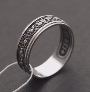 Lord's Prayer Silver Ring – Byzantine Orthodox Jewelry – Perfect Baptism Gift - Image 2