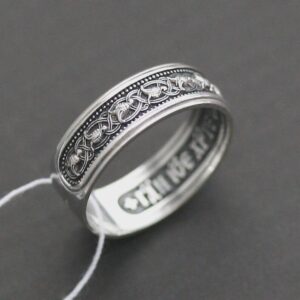 Lord's Prayer Silver Ring – Byzantine Orthodox Jewelry – Perfect Baptism Gift - Image 3