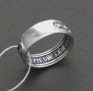Lord's Prayer Silver Ring – Byzantine Orthodox Jewelry – Perfect Baptism Gift - Image 4