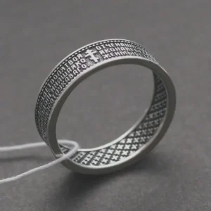 Contemporary Orthodox Ring – Sterling Silver 925 – Lord's Prayer – Modern Faith Jewelry - Image 4