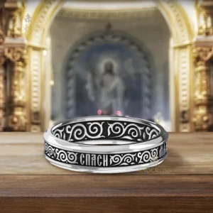 New Authentic Orthodox Ring – 925 Silver – Mother of God Prayer – Christian Jewelry - Image 2