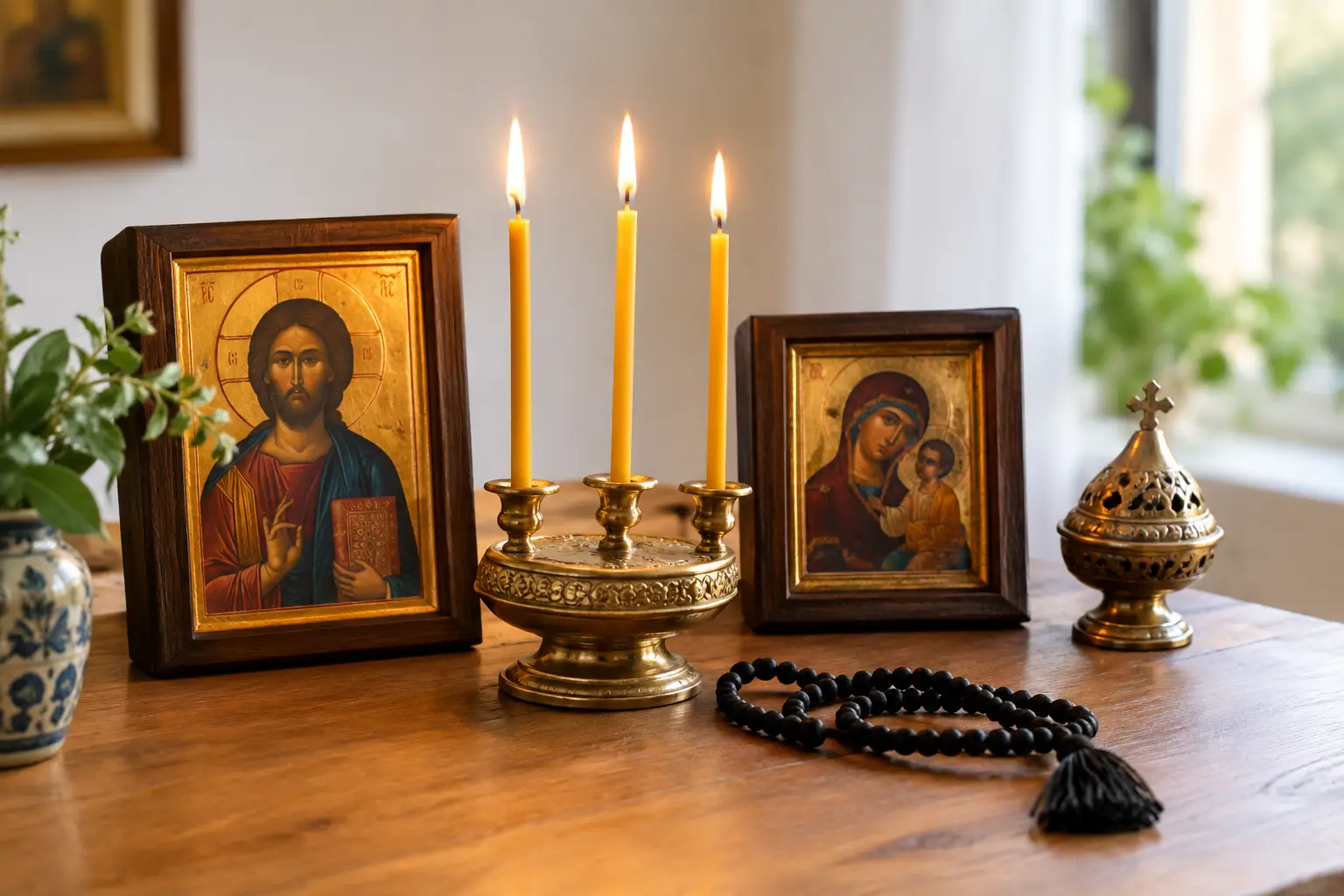 Orthodox Prayer Set With Candles for the Home